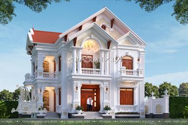 Mẫu biệt thự tân cổ điển 2 tầng mái thái (TGDĐ: Ông Thường - Hưng Yên) BT22663