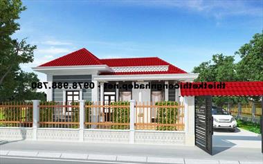 Thiết kế mẫu nhà cấp 4 mái thái đẹp 8x12m