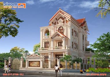 Mẫu biệt thự 3 tầng cổ điển Pháp đẹp, sang trọng và đẳng cấp - MB1601