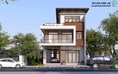 Mẫu biệt thự 3 tầng hiện đại 9x14m mái bằng ở Nghệ An NDBT3T46