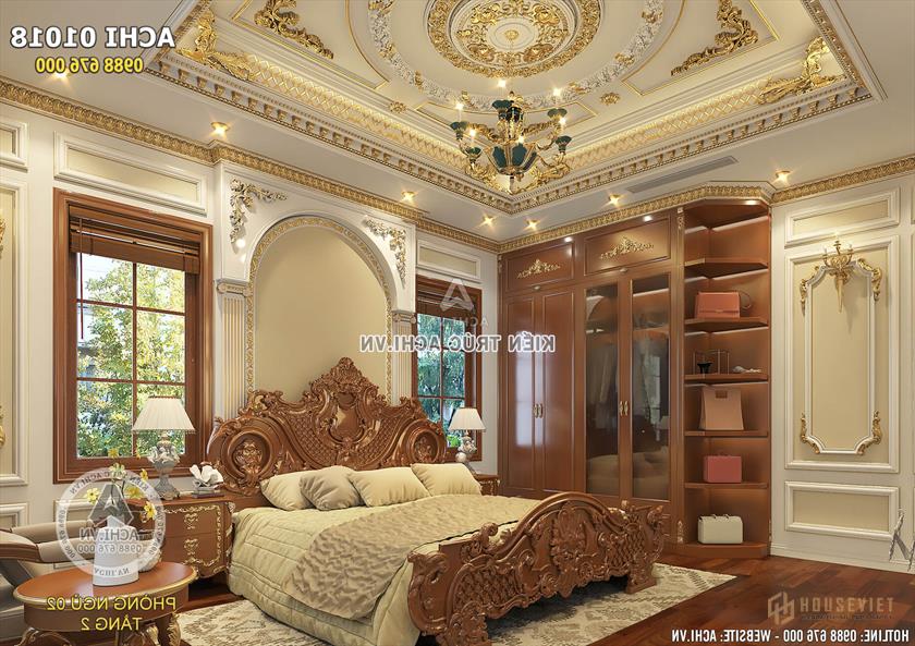 Phòng ngủ chính sang trọng và tiện nghi là nơi tuyệt vời để nghỉ ngơi và thư giãn