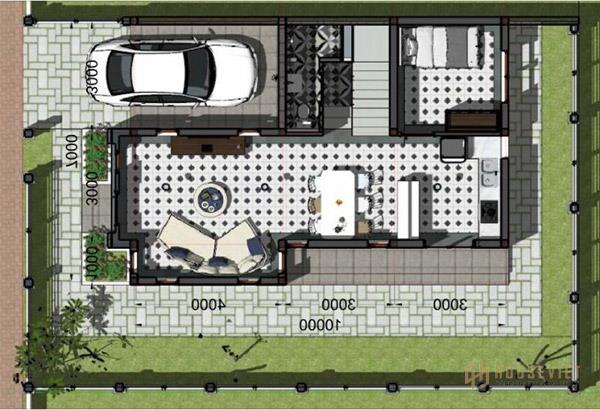 bản vẽ nhà 2 tầng 7x10m