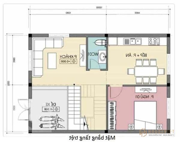 Bản vẽ nhà 2 tầng 7x10m