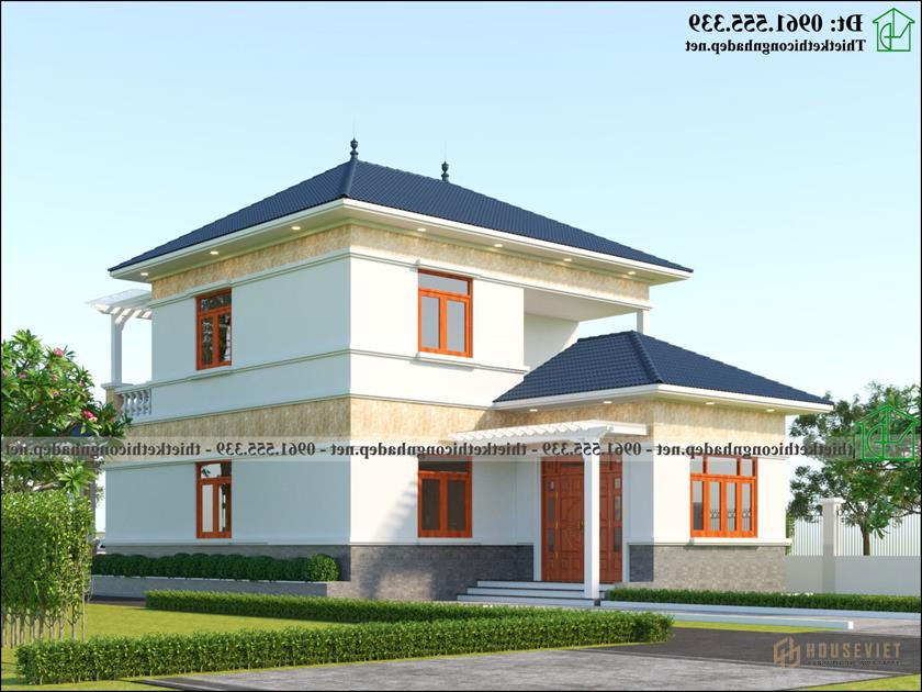 Mặt sau biệt thự 2 tầng mái Nhật NDBT2T125