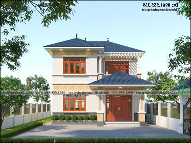 Biệt thự mái thái 2 tầng 4 phòng ngủ 9x15m ở Thái Bình NDBT2T125