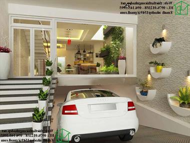 Mẫu thiết kế gara ô tô cho nhà phố 5x15m hợp lý và ấn tượng nhất