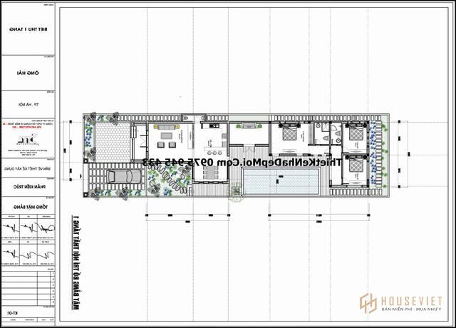 Nhà cấp 4 rộng 7m dài 22m 3 PN .