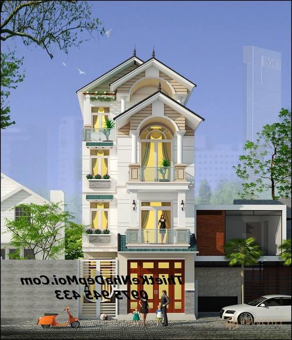 Mặt tiền nhà phố đẹp 6m 4 tầng 2018