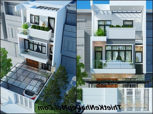 Mẫu nhà phố 3 tầng hiện đại mặt tiền 6m