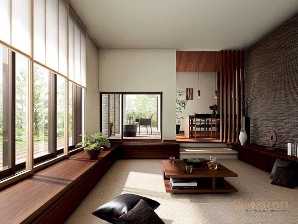Mang thiên nhiên vào thiết kế phòng khách kiểu Nhật