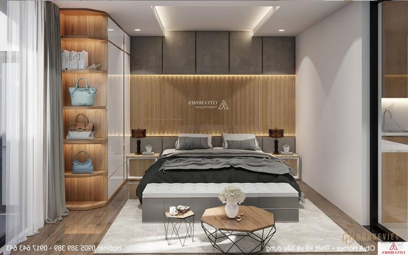 Phòng ngủ được bố trí thêm nhiều góc bàn ghế giúp gia chủ có thêm cơ hội tận hưởng