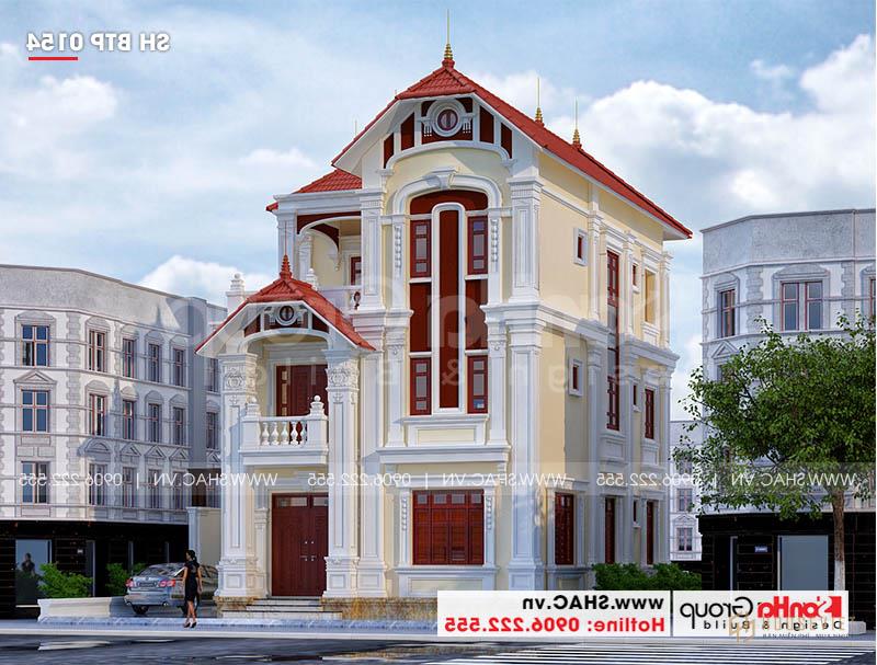 Biệt thự Pháp rộng 130m2 mái ngói đỏ tươi
