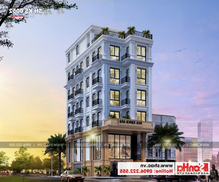 Phối cảnh kiến ​​trúc thiết kế khách sạn tân cổ điển 3 sao tại Vũng Tàu lịch lãm và sang trọng 