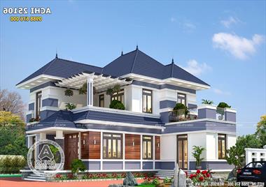 Mẫu thiết kế nhà 2 tầng mái thái đẹp 150m2 kiểu Nhật - ACHI 25106