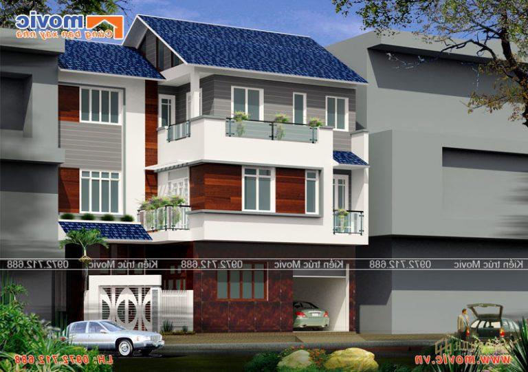 Mẫu nhà 3 tầng đẹp hiện đại đơn giản - BT1605