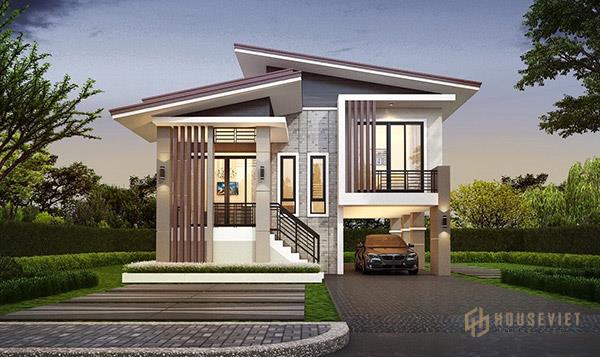 Mẫu nhà 2 tầng có tầng hầm