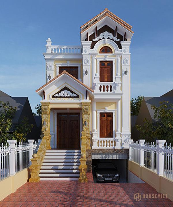 Mẫu nhà ống 2 tầng có tầng hầm