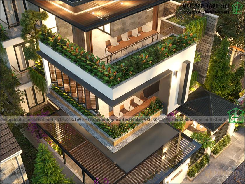Mẫu biệt thự 3 tầng đẹp NDBT3T30
