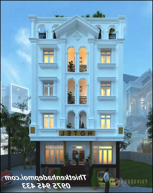 Mặt tiền khách sạn đẹp 6 tầng 10m