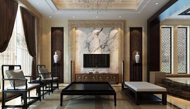 Thiết kế phòng khách sang trọng mang phong cách Á Đông