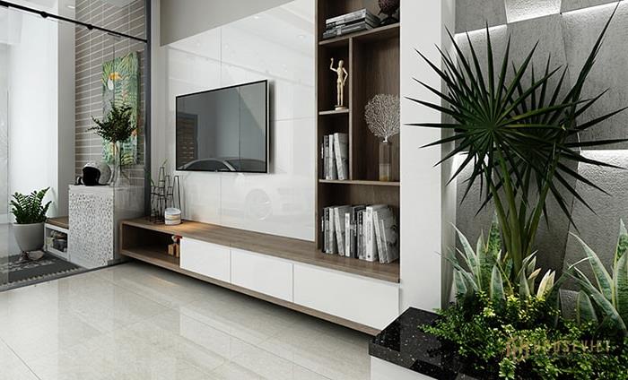 Kệ tivi treo tường tiết kiệm diện tích