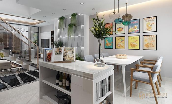 Bàn ăn gỗ công nghiệp sang trọng