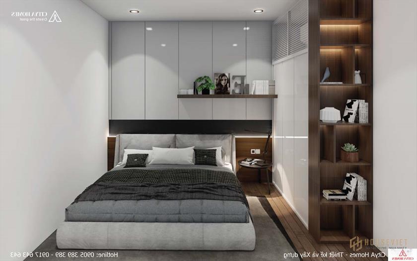 Cách bố trí đồ đạc trong phòng ngủ được bố trí hợp lý.