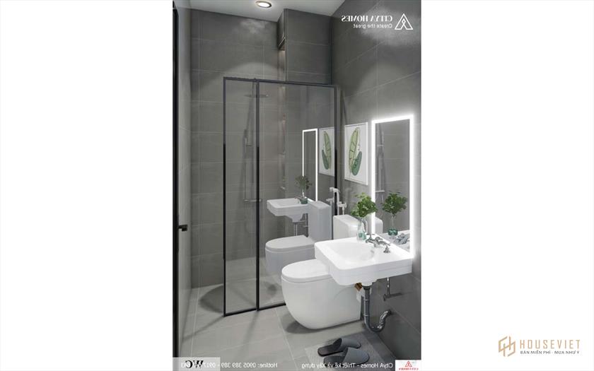 Phòng tắm bắt kịp xu hướng với gương lung linh