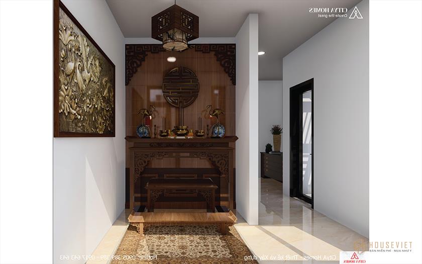 Mẫu phòng thờ đẹp diện tích hẹp cho nhà phố