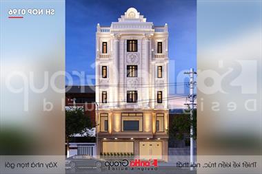 Mẫu nhà ống tân cổ điển 5 tầng kết hợp kinh doanh cafe tại Nam Định - SH NOP 0196