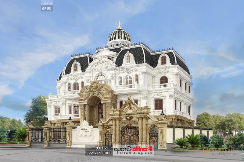Biệt thự lâu đài 3 tầng 1 tum rộng 350m2 tại Vĩnh Phúc - SH BTLD 0045 1 Biệt thự lâu đài cổ điển 3 tầng 1 tum rộng 350m2