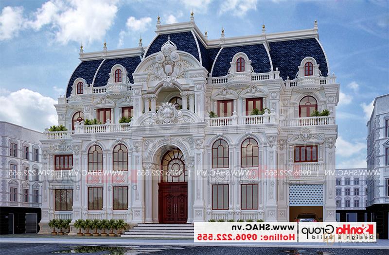 Biệt thự lâu đài 3 tầng 1 tum rộng 350m2 tại Vĩnh Phúc - SH BTLD 0045 4 Mặt tiền của biệt thự là 25m. rộng