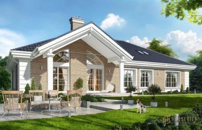 Biệt Thự 1 Tầng Phong Cách Pháp |  Tư Vấn Thiết Kế Biệt Thự Đẹp