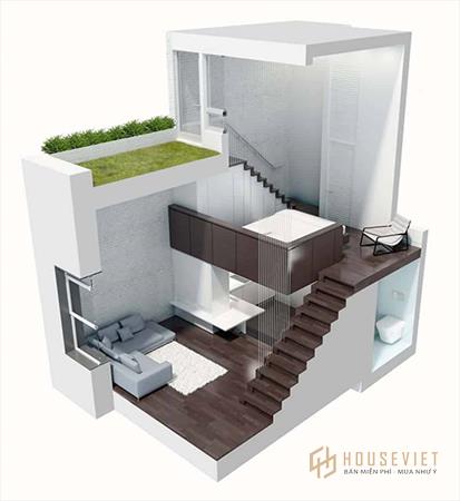 Thiết kế nhà 42m2 1 lầu 1 lửng