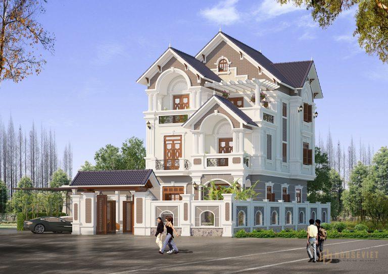 Mẫu nhà đẹp 3 tầng tân cổ điển mái thái sang trọng - MV1806.1