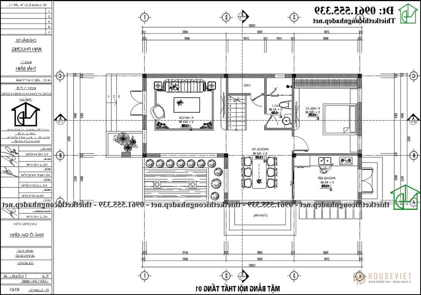Bản vẽ thiết kế nhà 2 tầng 5x13m hiện đại đẹp tại Quận 12  Kiến An Vinh