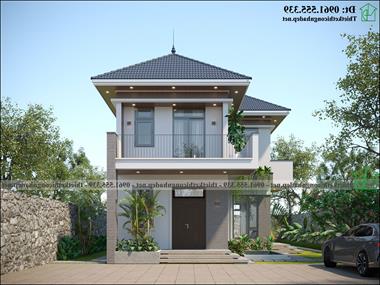 Mẫu biệt thự mái thái 2 tầng 3 phòng ngủ 7,5x13m tại Thái Bình NDBT2T126