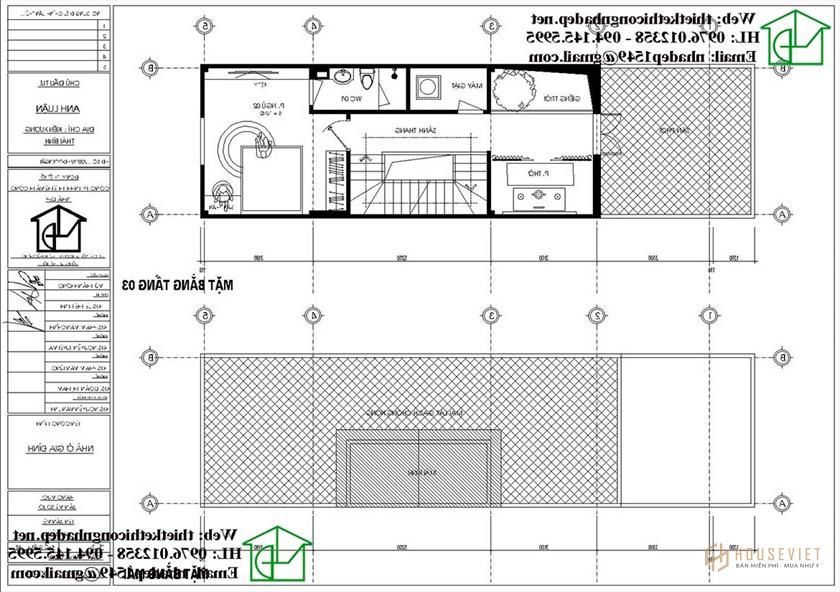 Mẫu nhà phố 3 tầng 4,5x15m NDNP3T46