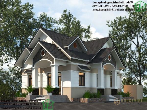 Mẫu thiết kế nhà cấp 4 đẹp 2 mặt tiền mái thái ở Hải Phòng NDNC475