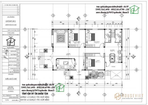 Cách bố trí nội thất nhà cấp 4 2 mặt tiền NDNC475