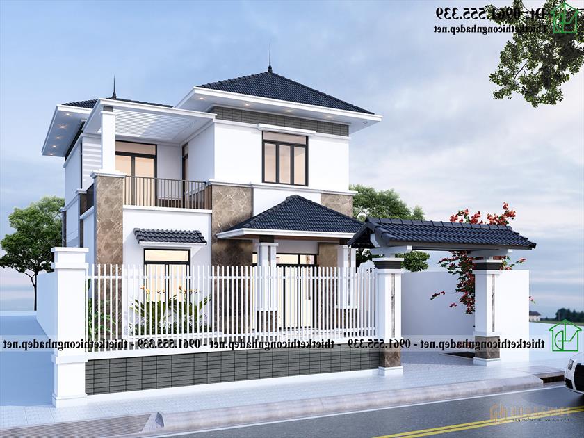 Mẫu biệt thự 2 tầng đẹp NDBT2T105