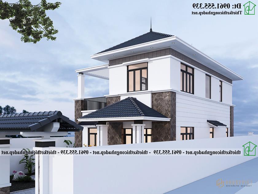 Thiết kế biệt thự 2 tầng hiện đại NDBT2T105