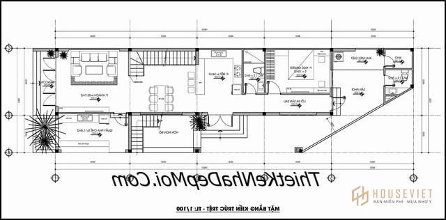 Phương án nhà 2 tầng vừa ở vừa kinh doanh.