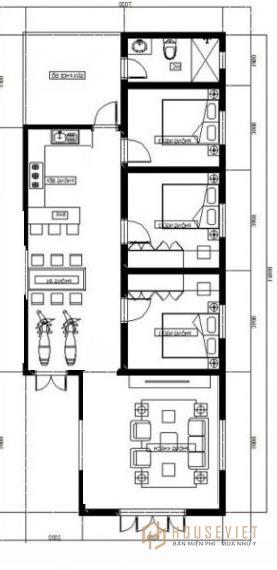Mẫu nhà cấp 4 7x17