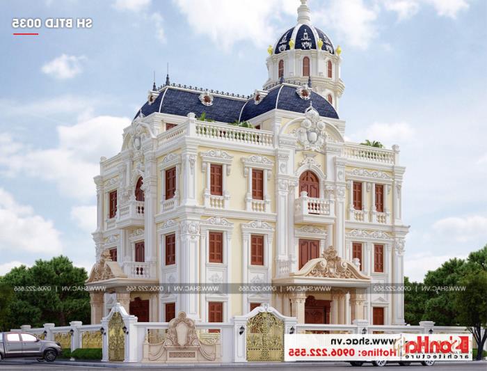 Không gian đáng sống của biệt thự lâu đài 3 tầng 240m2 tại Hải Phòng - SH BTLD 0035 3 Kiến trúc xa hoa của lâu đài Pháp 2 mặt tiền ở Hải Phòng hút mọi ánh nhìn