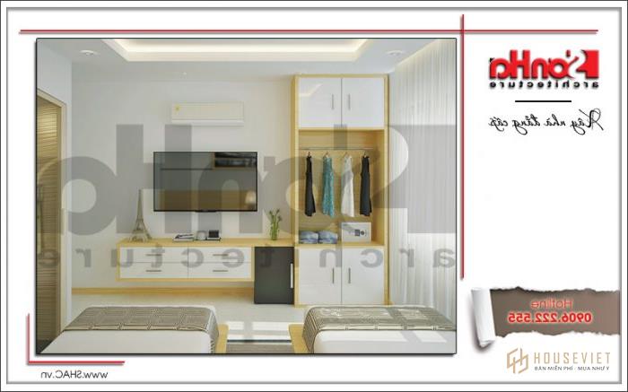 Mẫu thiết kế khách sạn mini 4 tầng kiến trúc cổ điển tại Sài Gòn - SH KS 0031 34 Mẫu thiết kế nội thất phòng ngủ vip 2 phòng ngủ khách sạn mini 4 tầng kiến trúc cổ điển sh ks 0031