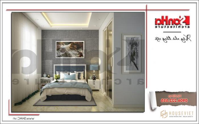 Mẫu thiết kế khách sạn mini 4 tầng kiến trúc cổ điển tại Sài Gòn - SH KS 0031 35 Thiết kế nội thất phòng ngủ 1 khách sạn mini 4 tầng kiến trúc cổ điển sh ks 0031
