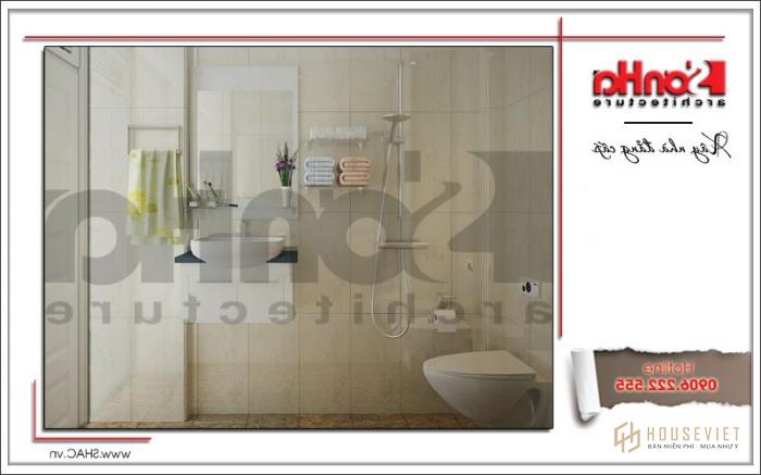 Mẫu thiết kế khách sạn mini 4 tầng kiến trúc cổ điển tại Sài Gòn - SH KS 0031 37 Mẫu thiết kế nội thất phòng tắm khách sạn mini 4 tầng kiến trúc cổ điển sh ks 0031