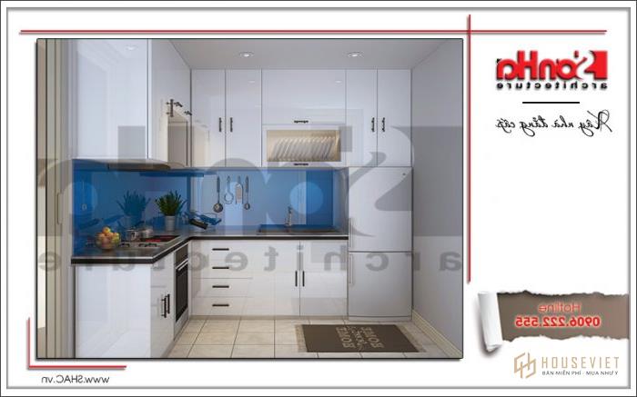 Mẫu thiết kế khách sạn mini 4 tầng kiến trúc cổ điển tại Sài Gòn - SH KS 0031 39 Thiết kế nội thất phòng bếp khách sạn mini 4 tầng kiến trúc cổ điển sh ks 0031