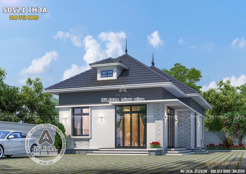 Góc nhìn đẹp mẫu nhà cấp 4 mái thái đơn giản 650 triệu Góc nhìn đẹp mẫu nhà cấp 4 mái thái đơn giản 650 triệu